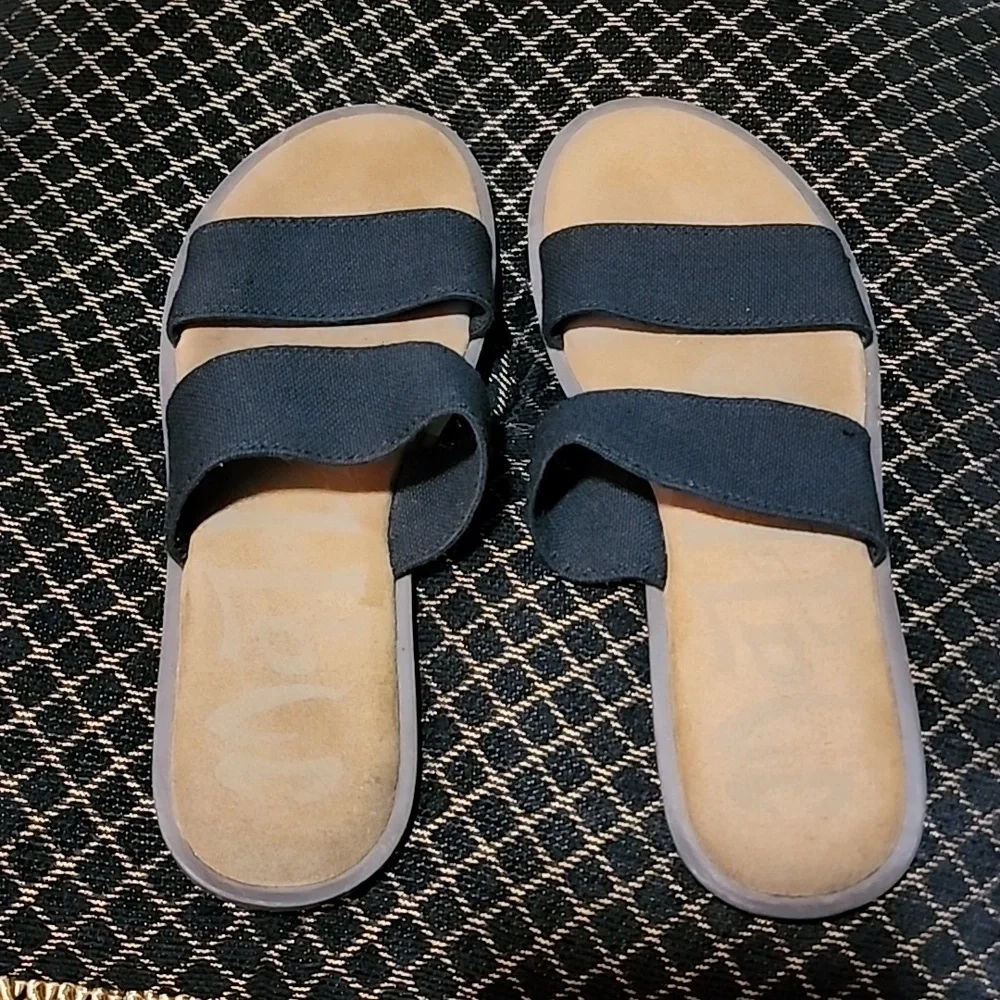 Black and brown double strap sandal - Picture 2 of 7